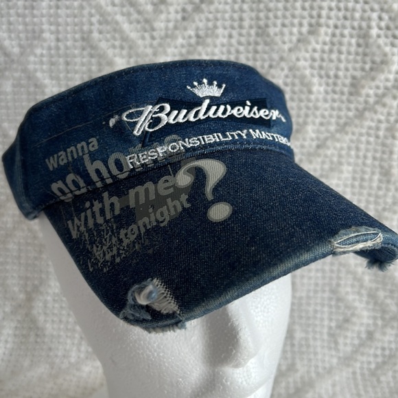 Vintage Budweiser jean visor with Velcro strap - Picture 2 of 7